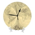 thumbnail image 2 of Round Wall Clock Map Old World Printed Decorative & Creative Dual-Purpose Clocks Battery Operated For Home/Office/Classroom/School Clock, 2 of 7