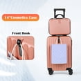 thumbnail image 5 of Luggage Waterproof Trolley Case with Hidden Hooks Spinner Luggage with Cosmetic Case (20 inch + 14 inch) Rose Gold, 5 of 9