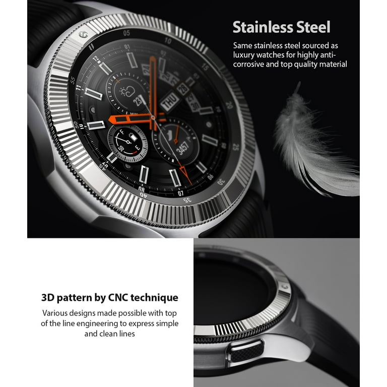 Ringke Bezel Styling for Galaxy Watch 46mm Galaxy Gear S3 Frontier Classic Bezel Ring Adhesive Cover Anti Scratch Stainless Steel Protection Stainless for Galaxy Watch Accessory GW 46 13 Walmart