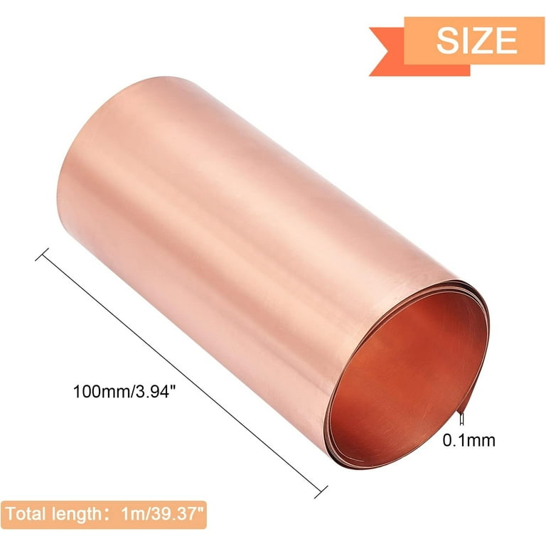 Pure Copper Sheet Roll Metal Sheet Foil Plate (0.1x100x1000mm