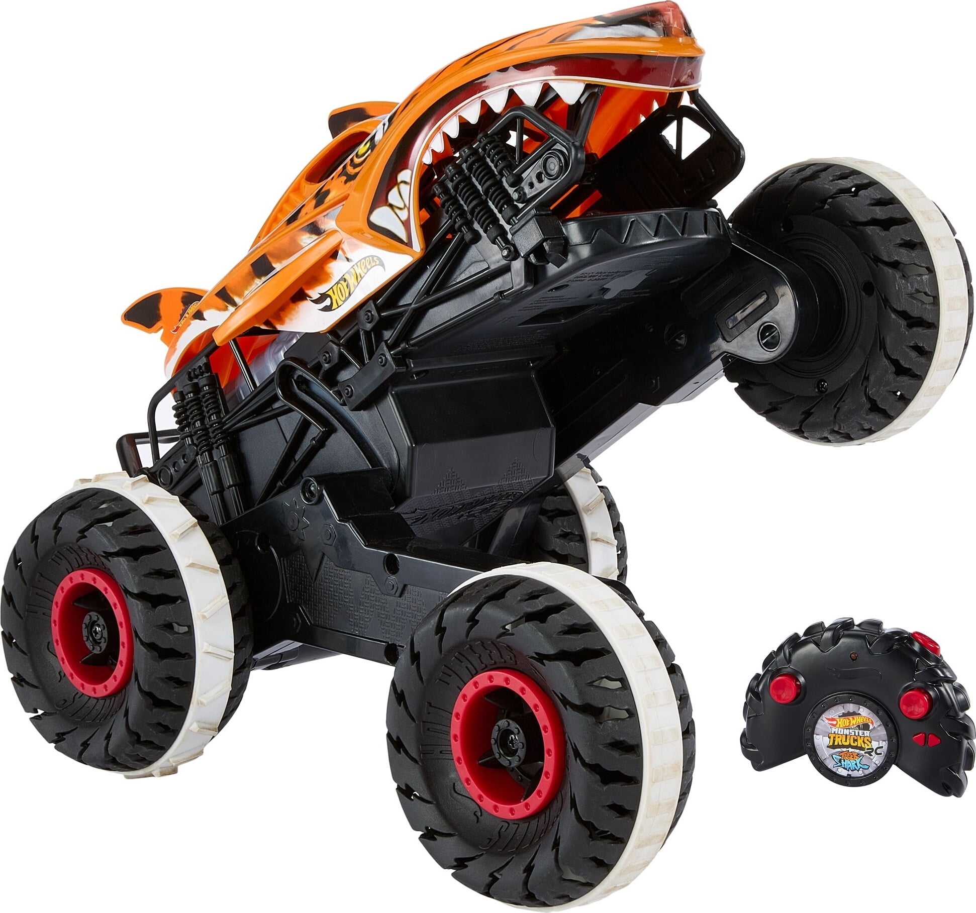Hot Wheels Monster Trucks Battery-Powered Unstoppable Tiger Shark RC in 1:15 Scale