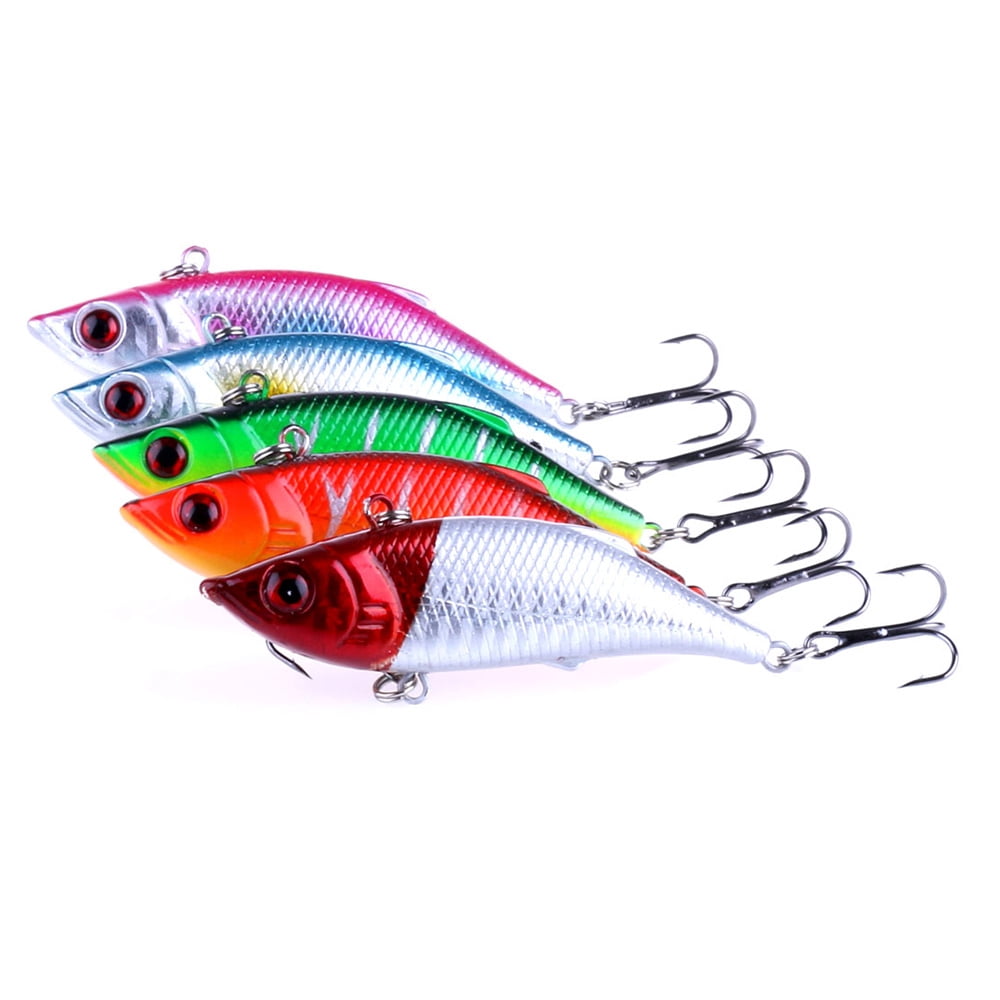 HENGJIA Fishing Lures, 5PCS Lipless Crankbaits for Bass, Top Water Lures Minnow VIB Hard Baits Sinking Fishing Lure for Saltwater Freshwater Bass, Redfish, Trout, Walleye