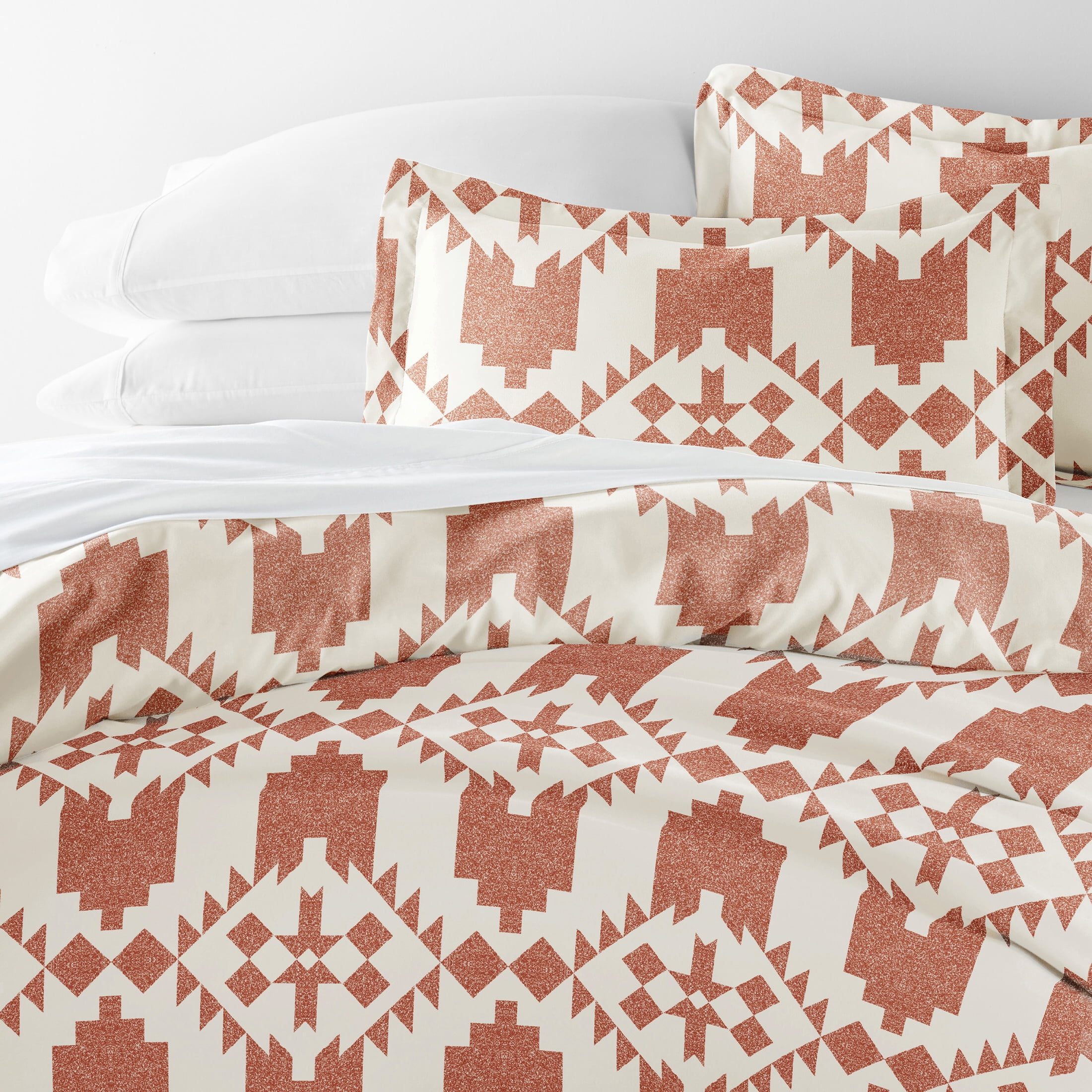 Noble Linens Clay Adobe Diamond Reversible 2-Piece Duvet Cover Set, Twin/Twin XL