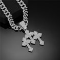 thumbnail image 5 of Men Women Hip Hop Three Crosses Pendant Necklace 13mm Crystal Cuban Chain HipHop Iced Out Bling Necklaces Fashion Charm Jewelry, 5 of 9