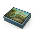 thumbnail image 1 of Handcrafted Italian Ercolano Musical Jewelry Box - "A View of Tuscany" by Dennis Patrick Lewan - Barcarolle of Hoffman, 1 of 2