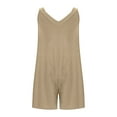 thumbnail image 6 of UAMVSH Jumpsuits for Women Sleeveless V-Neck Summer Rompers Pleated Wide Strap Baggy Short Overalls Clothes with Pockets, 6 of 7