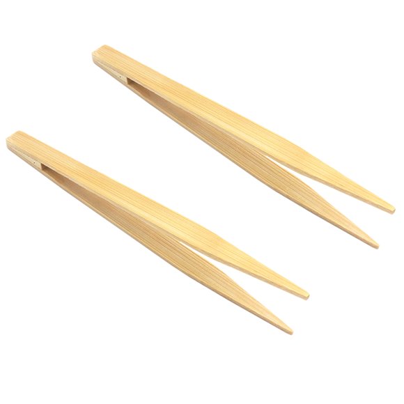 Shisuyan 2Pcs Reptiles Bamboo Tweezer Anti-static Food Feeding Tweezer Pet Feeder Clip