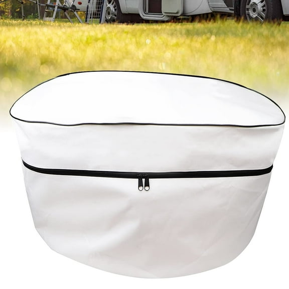 RV Propane Tank Cover, Camper Propane Tank Cover Double 20lb, for Travel Trailer (White)