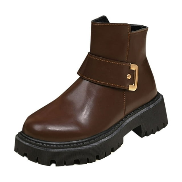 Bottes d'Hiver pour Femmes, Cheville Haute, Talon Épais, Talon Bas, pour Usage Extérieur Intérieur Décontracté