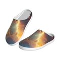 thumbnail image 2 of Haiem Starry Sky Constellation Cat Print Women's Fuzzy Memory Foam House Slipper Cozy Home Footwear Non-slip Winter Slippers-46/47, 2 of 7