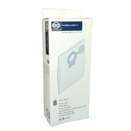 Sebo Filter Bag Box - 8 Three-Layer Ultra Bags with Caps for AIRBELT D Series