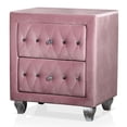thumbnail image 2 of FOA Cyndi 5pc Pink Fabric Bedroom Set - Twin + 2 Nightstands + Dresser + Mirror, 2 of 10
