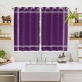 thumbnail image 2 of Pure Dark Purple Kitchen Curtains 72 Inch Length, Simple Solid Color Grommet Top Bedroom Living Room Curtains, Light Filtering Cafe Curtain Drapes 2 Panels Set 104''x72'', 2 of 9