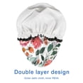 thumbnail image 4 of Shower Caps,Pioneer Flower Floral Print Pattern Waterproof Shower Cap for Women 4 Pieces,Double Reusable Hair Cover for Shower PEVA Elastic Stretch Hem, 4 of 7