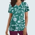 thumbnail image 2 of YOIAVAIOY Sky Blue Nurse Scrubs for Women Short Sleeve Print Medical Scrub Tops Stretch V Neck Tshirts Working Uniform with Pockets M, 2 of 5