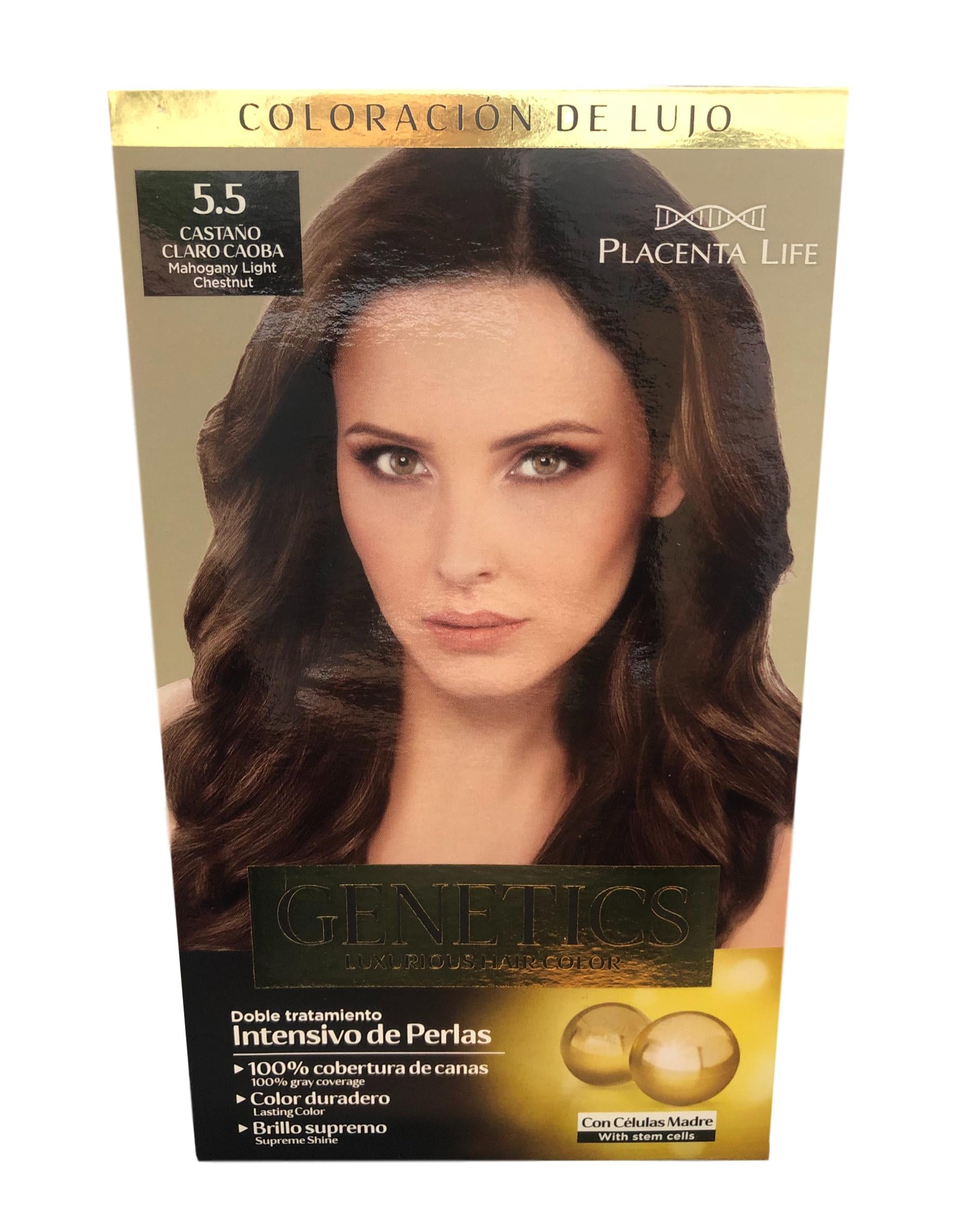 Placenta Life Genetics Luxurious Hair Color Mahogany #5.5 with Stems ...