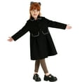 thumbnail image 3 of LittleSpring Little Girls Wool Peacoat Midweight Dress Coat Casual Black Winter Coat Lapel Buttons 5T Outerwear Casual, 3 of 7