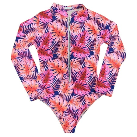 

VKEKIEO One-Piece Swimsuit Sport Bra Style Padded Pink M