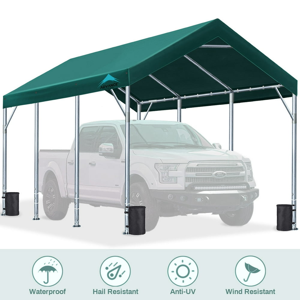 ADVANCE OUTDOOR Upgraded 10'x20' Steel Carport with Adjustable Height