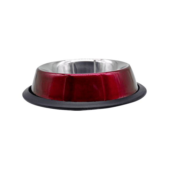 Plato Para Perro Tazón Chico Rojo Importadora La Merced Aluminio Antiderrapante
