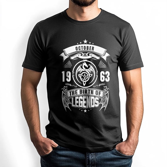 October 1963 The Birth of Legends T-Shirt - Celebrated Birthday Tee for Men