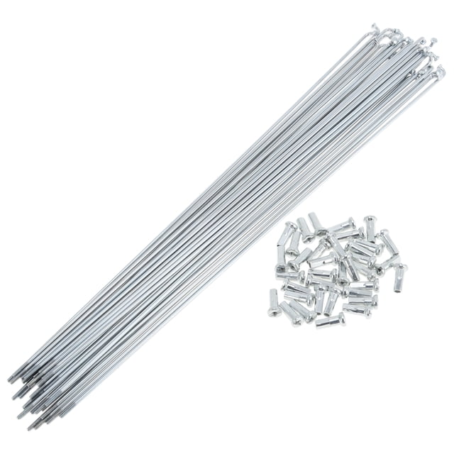 Ofertas Únicas Juego de 36 Radios de Bicicleta 14G Radios de Rueda de Bicicleta Acero Carbono Galvanizado Tono Plateado-283mm