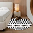 thumbnail image 2 of Round Rug 4Ft Washable Non-Slip, Black Plaid Farmhouse Circle Area Rugs for Living Room Bedroom, Watercolor Cute Country Cow Checkered Indoor Floor Mats Carpet Runner for Home Decor Aesthetic, 2 of 8