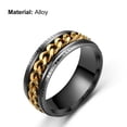 thumbnail image 3 of SPRING PARK  Men Fashion Ring,Stainless Steel Black Rotating Chain Inlaid Rings for Men Rings Finger Ring for Party, 3 of 5