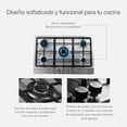 thumbnail image 4 of Combo Parrilla de Gas 5 Quemadores Y Campana Extractora de Pared 80 cm. AVERA  AI5CEA80/Gas Natural y Gas LP/Acero Inoxidable., 4 of 12
