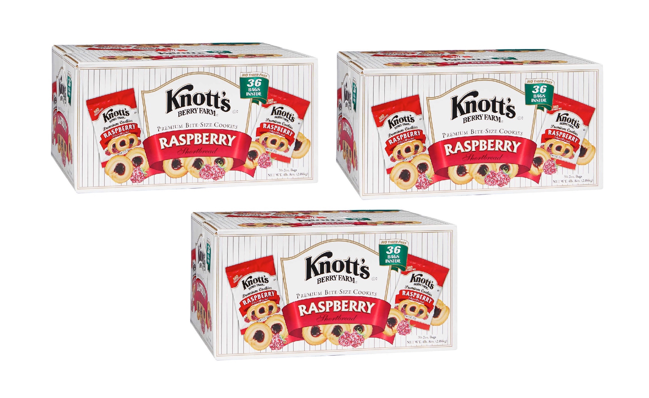 Knott's Berry Farm Premium Shortbread Cookies, Raspberry, 2 oz, 36 ct
