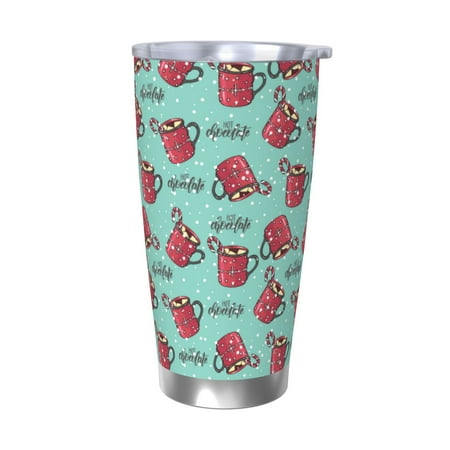

Zeuib Snowflake Hot Cocoa Printed 20oz Stainless Steel Insulated Car Cup Stainless Steel Thermal Cup Vacuum Insulated Leak-proof Travel Mug Cup-Without Straw