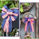 thumbnail image 5 of lazos decorativos con bandera patriótica de estrellas y rayas, lazos de corona patriótica, decoraciones de corona del 4 de julio, lazos del Día de los Caídos, decoraciones del Día de la, 5 of 6