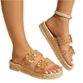 thumbnail image 4 of Women’s Clear Strap Buckle Slide Sandals, Comfortable Non-Slip Espadrille Platform Slippers for All-Day Wear, 39, 4 of 7