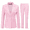 Pink, variant on Women's 2-Piece Slim Fit Business Suit Set - Single Breasted 2-Button Blazer & 9" Ankle Pants, Polyester, Office Work Wear
