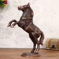 thumbnail image 1 of Figurine Cheval Sauteur en Métal Marron Antique Décorative, 1 of 5