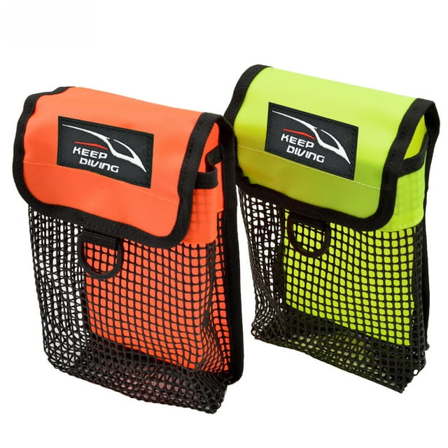 Fluorescent Green Scuba Diving Gear Organizer Bag - Underwater Retrieval System with Hanging Design, Durable Compact Storage for BCD, Reels, Hooks & Accessories, Ideal for Water Sports and Diving