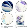 thumbnail image 3 of Designart Blue, Gold And Purple Splash Paint II Canvas Wall Art, 3 of 5