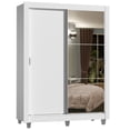 thumbnail image 1 of Ropero Closet Madesa Dallas Plus 2 Puertas Corredizas con Espejo 4 Cajones con Pies Blanco, 1 of 5