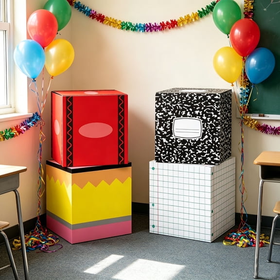 30Cm 4-Opening Season Box, Party Decoration For Campus, Classroom & Venue, Festive Opening Ceremony & Welcome Back Decor Multicolor 30*30*30