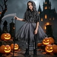 thumbnail image 6 of Halloween Dress For Kids Sleeveless Grim Reaper Style Girls Dress With Accessories For Halloween Stage Performance School Play 2 To 12Y, 6 of 8