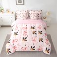 thumbnail image 3 of Feelyou Pink Candy Cane Twin Bedding Sets 7-Piece for Girl, Kawaii Princess Ribbon Bedding Comforter Set, Christmas Flower Reversible Sheet Sets, Lightweight Room Decor, 3 of 8