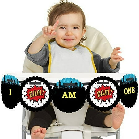 Bam Superhero 1st Birthday I Am One First Birthday High Chair