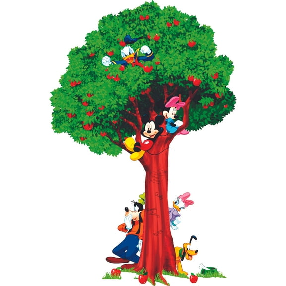 Tree Play Cartoon Characters Decors Wall Sticker Art Design Decal Girls Boys Kids Room Bedroom Nursery Kindergarten House Home Decor Stickers Wall Art Vinyl Decoration (30x27 inch)