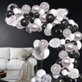 thumbnail image 3 of YANSION Black Silver White Confetti Balloons Arch Kit, 12in Latex Balloons Garland Arches Kit for Birthday, Wedding, Anniversary, Celebrations Party Decoration, 3 of 11