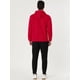thumbnail image 5 of Sudadera con capucha con forro de felpa para hombre Sudaderas con capucha de manga larga sólida con bolsillo rojo S, 5 of 6