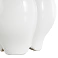 thumbnail image 5 of DecMode 11" Floral Dimensional Shaped White Ceramic Vase with Metallic Gold Rim, 5 of 9