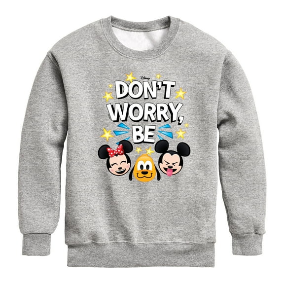 Disney Emoji - Don’t Worry Be Emojis - Toddler And Youth Crewneck Fleece Sweatshirt