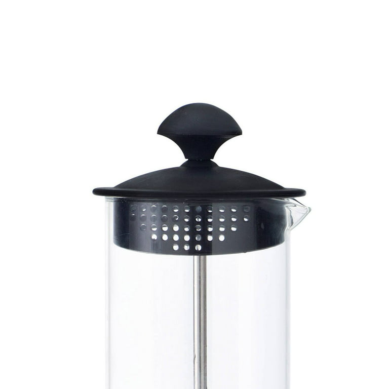 ULTNICE Manual Milk Frother Bubbler Glass Coffee Pot Handheld Milk Foam  Maker Coffee Milk Whisk 480ml Black