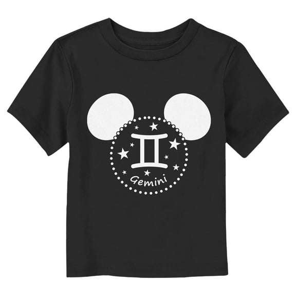 Toddler's Mickey & Friends Gemini Symbol Graphic Tee Black 4T