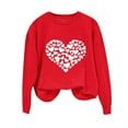 thumbnail image 4 of Cute Valentines Outfits For Women Long Sleeve Love Heart Graphic Sweatshirts Pullover Valentine's Crewneck Sweatshirt, 4 of 6